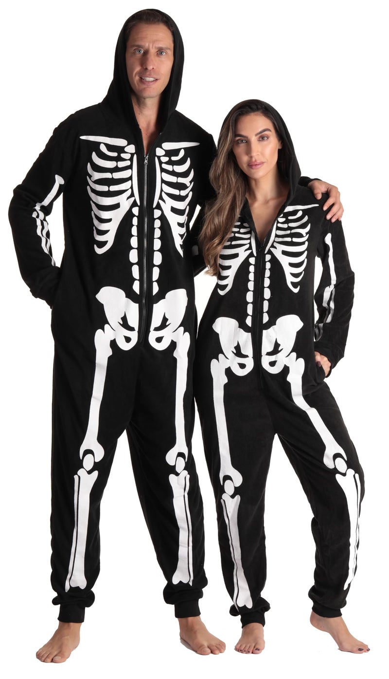 #followme M6259-NEW-S Skeleton Adult Onesie Costume - Image 1